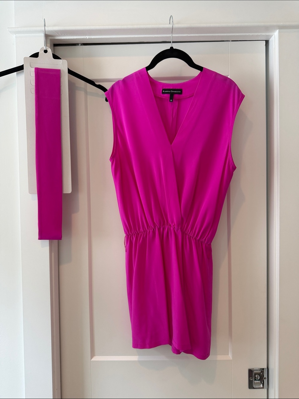 Karina Grimaldi Hot Pink V-Neck Blouse